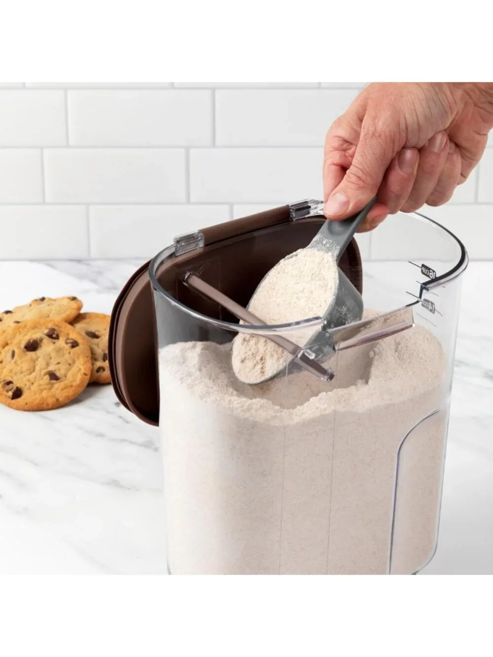Airtight Food Storage Container Set - Clear Plastic Canisters for Flour & Sugar